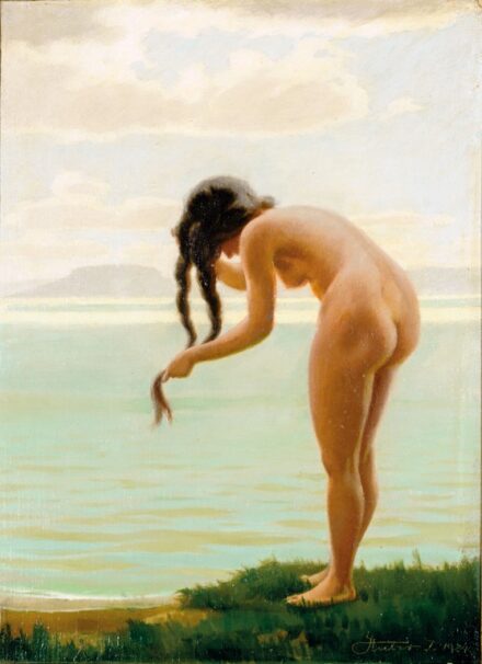 Huber István (1891-1982): Akt a folyóparton, 1924