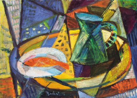 Bálint Endre (1914-1986):Asztali csendélet hallal, 1947