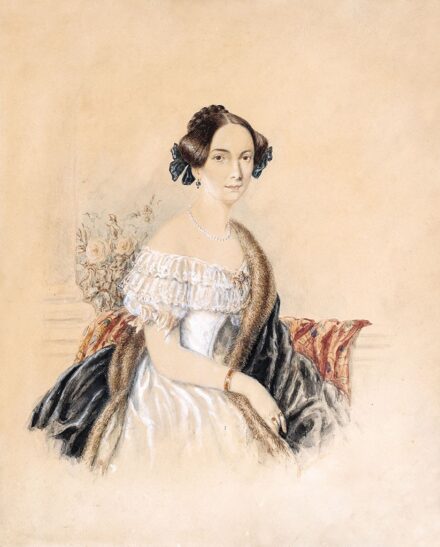 Barabás Miklós (1810-1898):Hölgy gyöngysorral, 1853