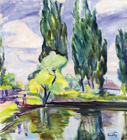 Erdélyi Béla (1891-1955):Tópart fákkal