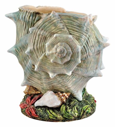 Zsolnay:Kagyló alakú virágedény, Palissy modorban, Zsolnay, 1899-1900