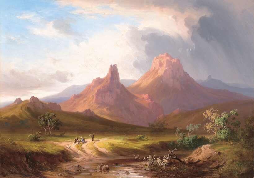 Ligeti Antal (1823-1890):Táj várrommal, 1867