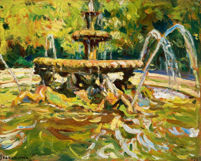 Perlmutter Izsák: Római szökőkút (A Villa Borghese parkja), 1914