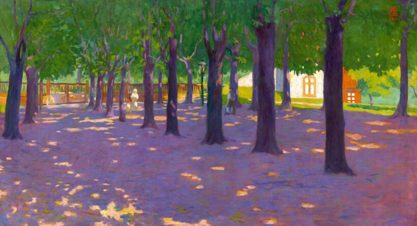 gróf Teleky Ralph: Kisvárosi ligetes park napsütésben, 1911