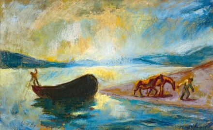 Szőnyi István: Hajóvontatók a Dunán, 1927