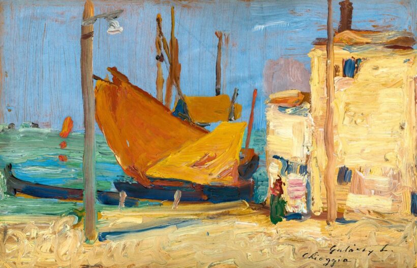 Gulácsy Lajos: Halászbárkák Velence mellett (Chioggia), 1907-1908