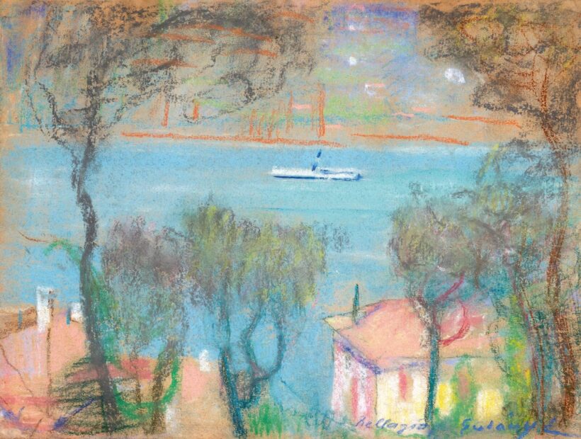 Gulácsy Lajos: Tóparti hangulat (Bellaggio, Olaszország), 1907-1908
