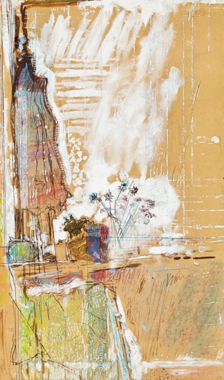 Gedő Ilka: Ablak virágokkal (Puscsinói konyhaablak II.), 1976
