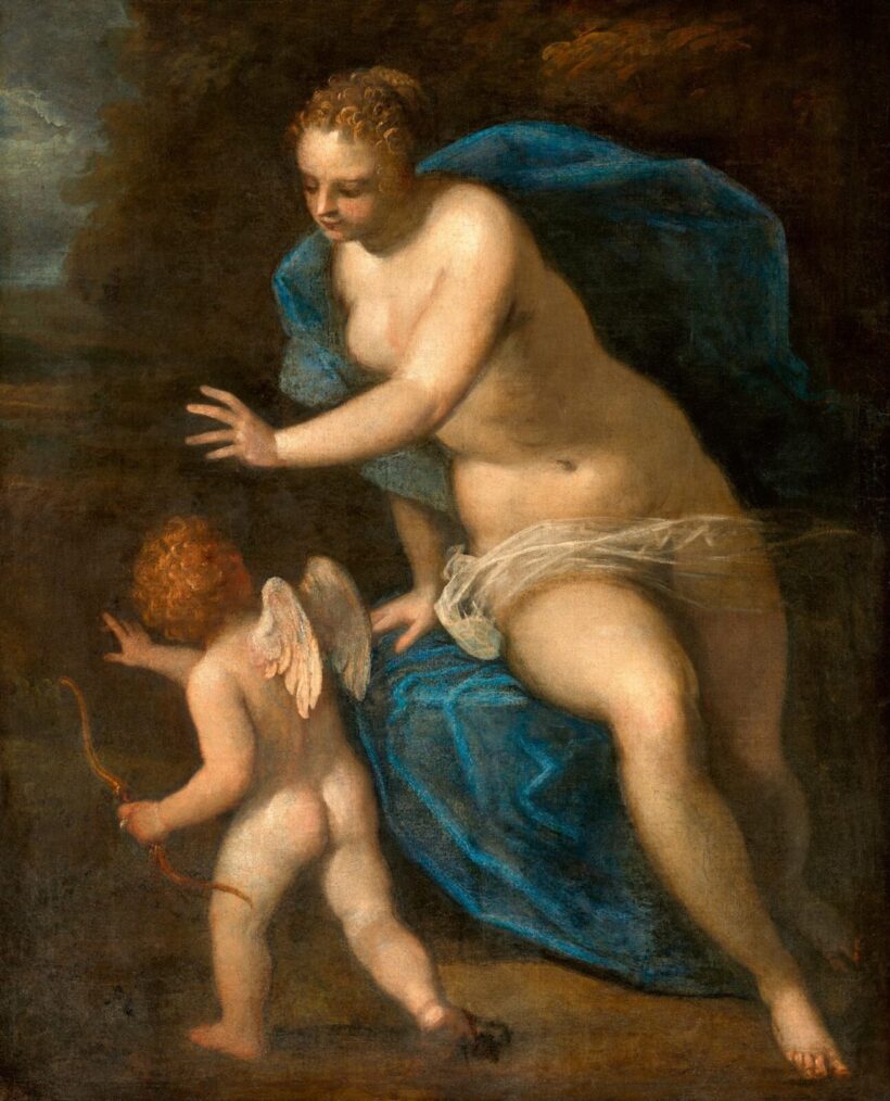 Jacopo Tintoretto (1518-1594) műhelye: Vénusz és Ámor