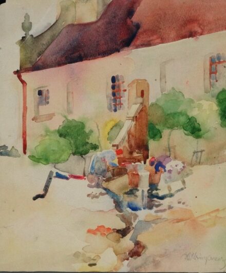 Helbing Aranka, Kátainé (1898 - 1974): Udvarrészlet