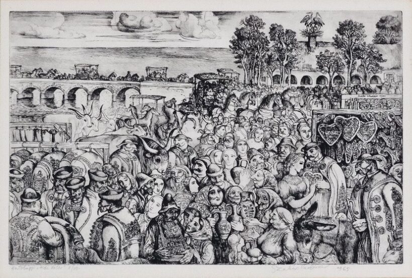 Szabó Vladimir (1905 - 1991): Hortobágyi "Hidi Vásár", 1970