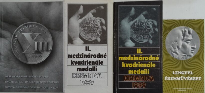 Éremkiállítások katalógusai - 4 db, magyar, nemzetközi, 1979-2000 között