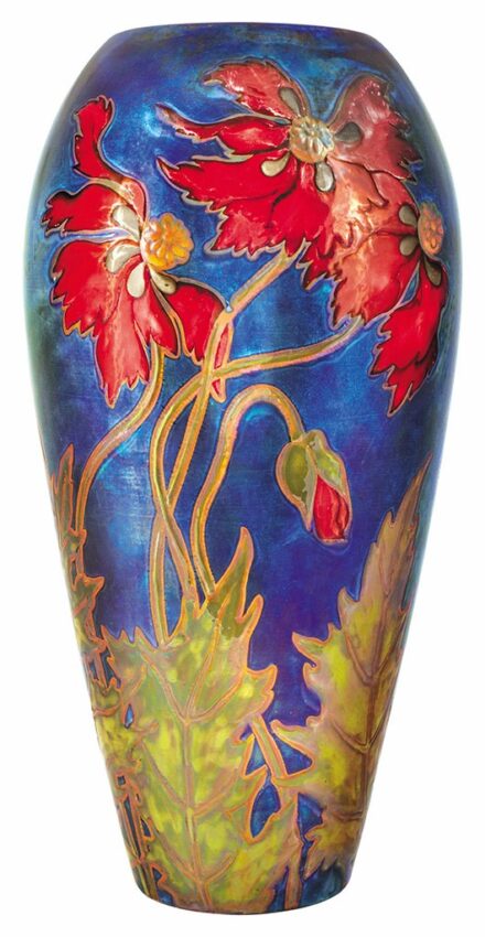 Váza, pipacsokkal, Zsolnay, 1899; Dekorterv: 1898-1900/5. Decorkönyv, 2867. számú rajz;  Kivitelezés éve: 1899