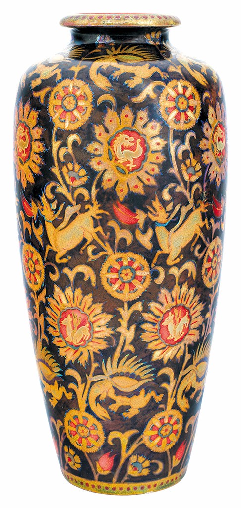 Váza, perzsa mintával, Zsolnay, 1900 körül