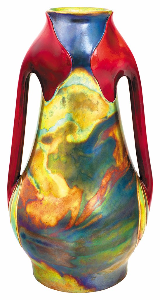 Lótuszvirágfüles váza, Zsolnay, 1903; Formaterv: Apáti Abt Sándor