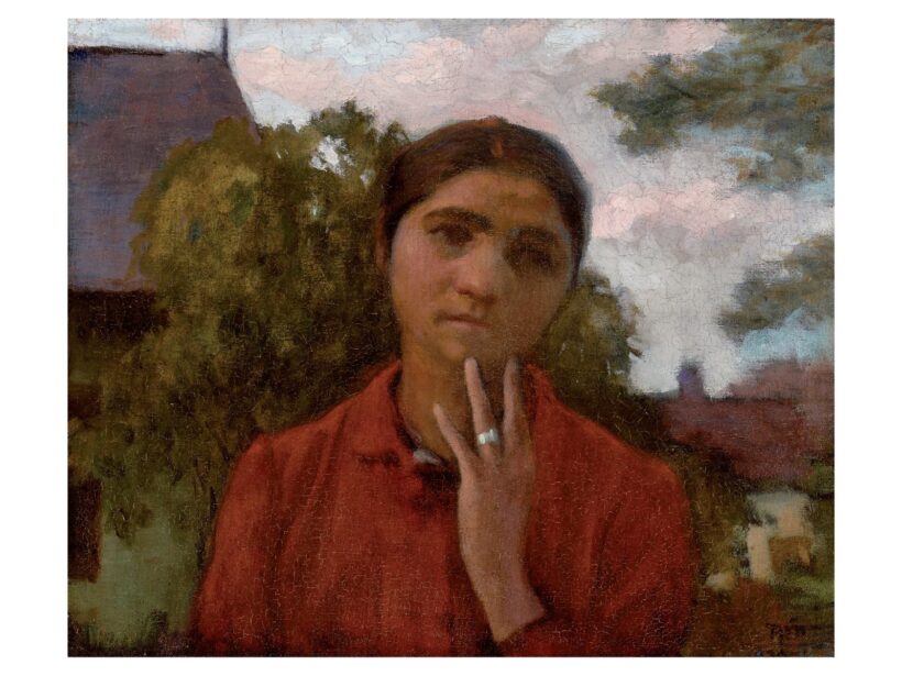 Réti István  Piros ruhás nő, 1924, Nagybánya