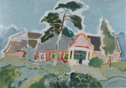 Szily Géza (1938): Piros kastély előtt