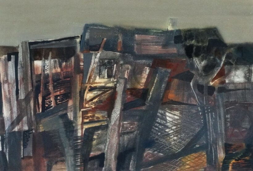 Madarász Gyula (1935 - 2012): Faluvége, Szerepelt: Életműkiállítás, Debrecen, 2014.