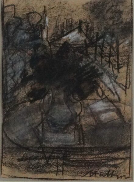 Mattioni Eszter (1902 - 1993): Virágcsendélet ablakban, 1938 körül