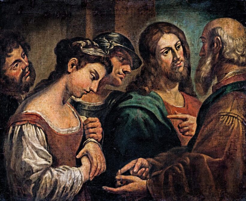 Guercino után, 18. sz.: Jézus és a házasságtörő asszony