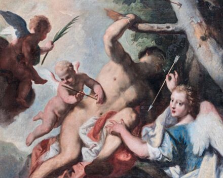 Velencei festő, 1700 körül: Szent Sebestyén sebeit angyalok gyógyítják