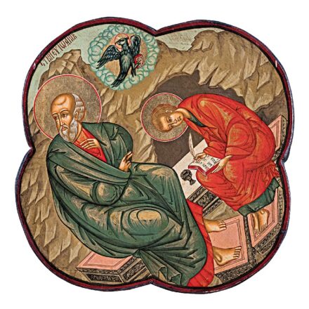 Orosz ikonfestő, 20. sz. eleje: Szent János evangelista Prokorosznak diktálja a Jelenések könyvét