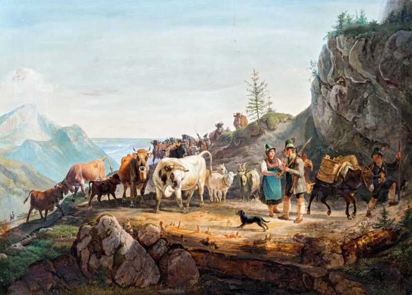 Gauermann, Friedrich (1807-1862): Tájkép pásztorokkal, 1825 körül