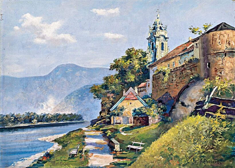 Chabert, Egon (1889-1962): Templom a folyó partján