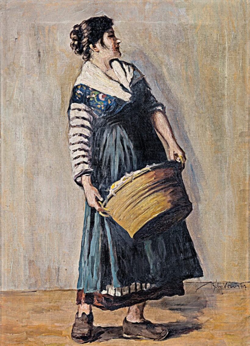 Béli Vörös Ernő (1882-1922): Leány edénnyel, 1917