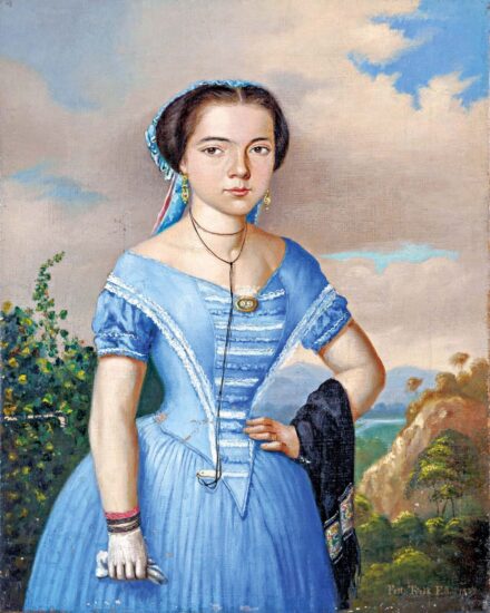 Török Ede (1836-1892): Rákmány Emma portréja, 1855