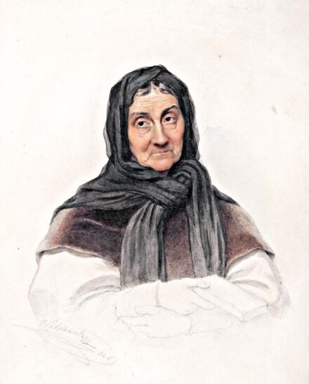 Osztrák festő: Fejkendős asszony portréja, 1846