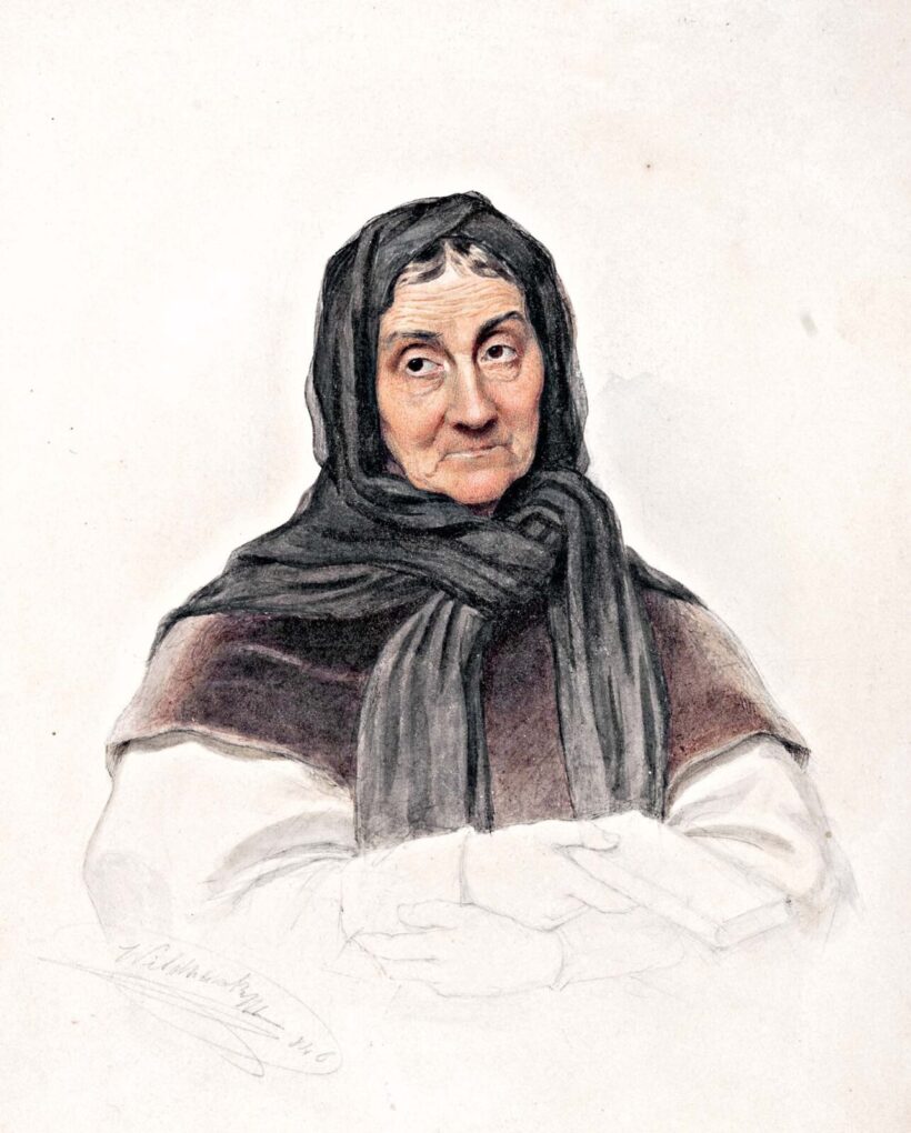 Osztrák festő: Fejkendős asszony portréja, 1846