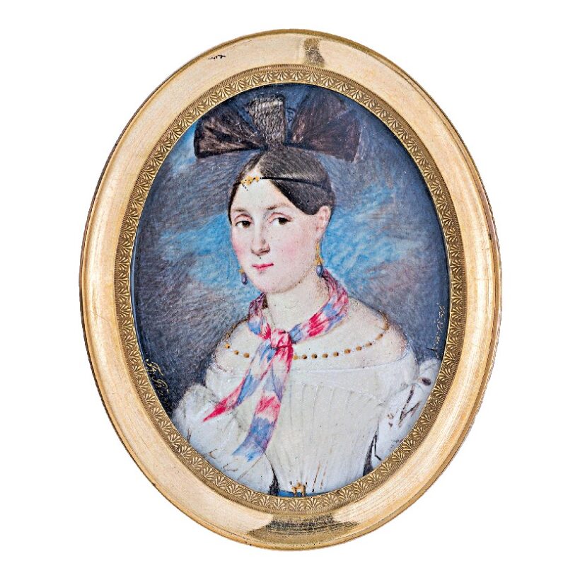 Rucker Franz (1807-1866): Ifjú hölgy masnival, 1831