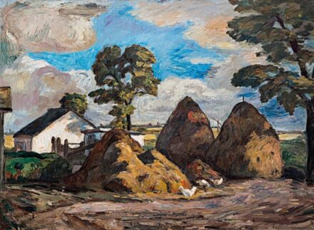 Iványi-Grünwald Béla (1867-1940): Tanya szénaboglyákkal