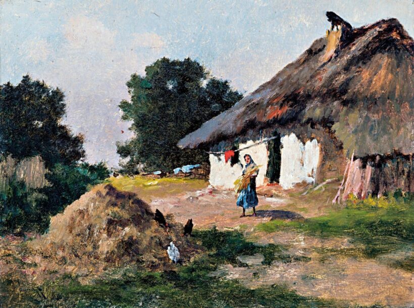Neogrády Antal (1861-1942): Parasztház udvarán