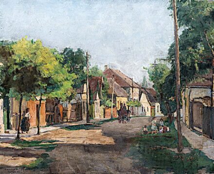 Czinóber Miklós, Szolnoki (1898/99-1984): Szolnoki utcarészlet, 1921