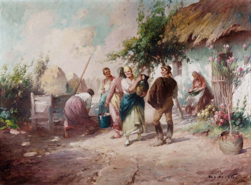 Ács Ágoston (1889-1947): Évődők a kútnál