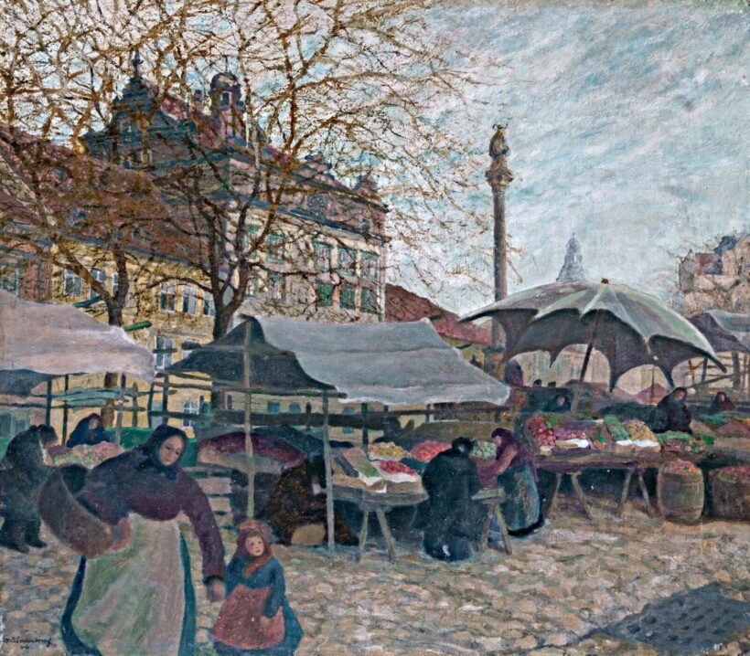 Sándor József Gy. (1887-1936): Piacon, 1916