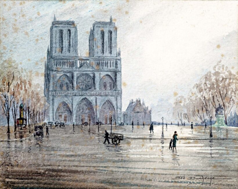 Duchesne, Geo (működött 1900 körül-): A párizsi Notre Dame látképe