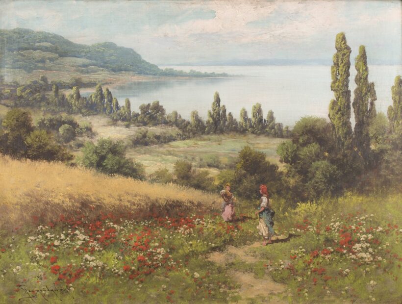 Neogrády László: Pipacsmező a Balaton parton
