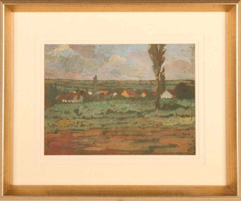Kádár Béla: Mezei táj házakkal, 1910 - Image 2