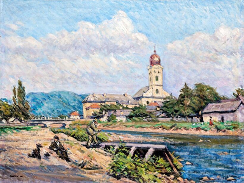 Mikola András (1884-1970): Zazar parti részlet alakokkal