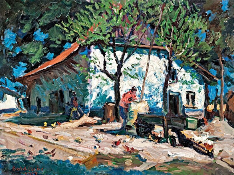 Boldizsár István (1897-1984): Baromfiudvar napfényben, 1977