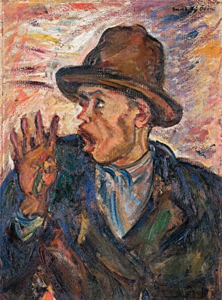 Márffy Ödön (1878-1959): Kikiáltó - Tanulmány a Pletyka (Vitatkozók) c. képhez, 1921-22