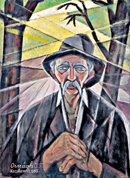 Országh Imre Ferenc (1901-1974): Kalapos férfi portréja, 1965