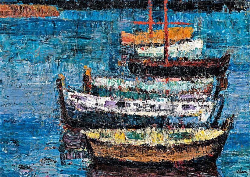 Vén Emil (1902-1984): "Touloni csónakok", 1957