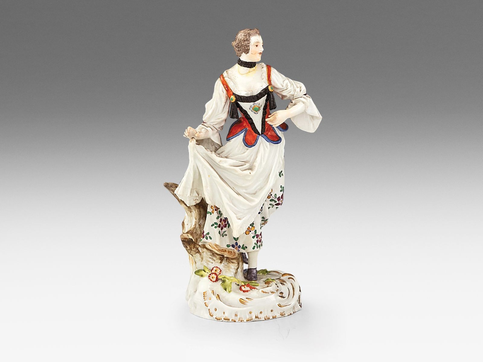 Meisseni kisplasztika - Női figura