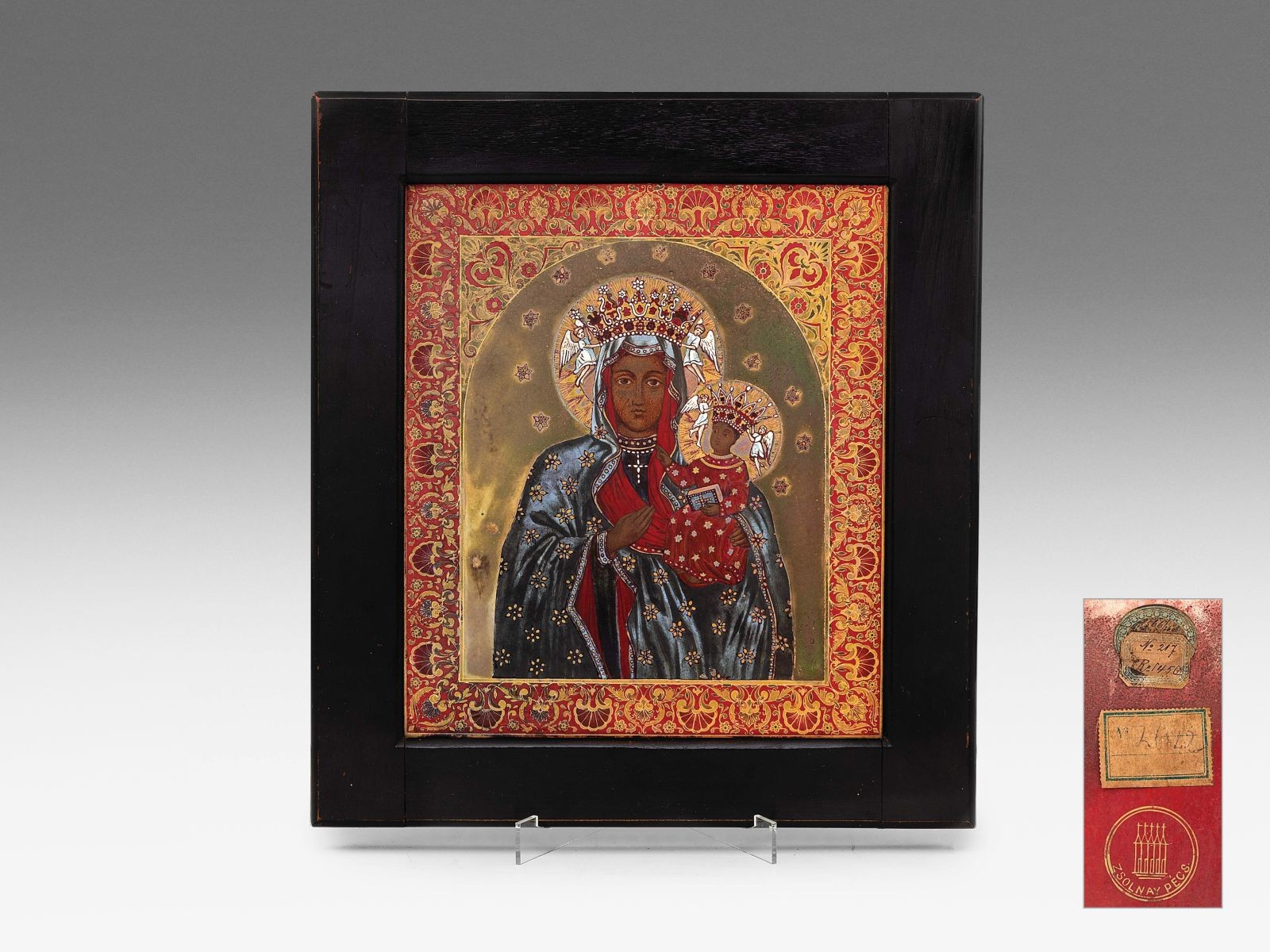 Zsolnay falikép - Mária a gyermek Jézussal