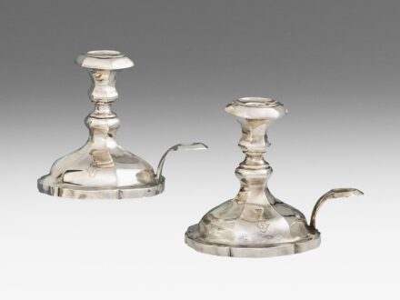 Biedermeier kézi gyertyatartó-pár