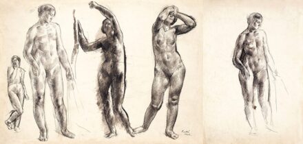 Patkó Károly (1895-1941) Akttanulmányok, 1923, Hátoldalon: Női akt